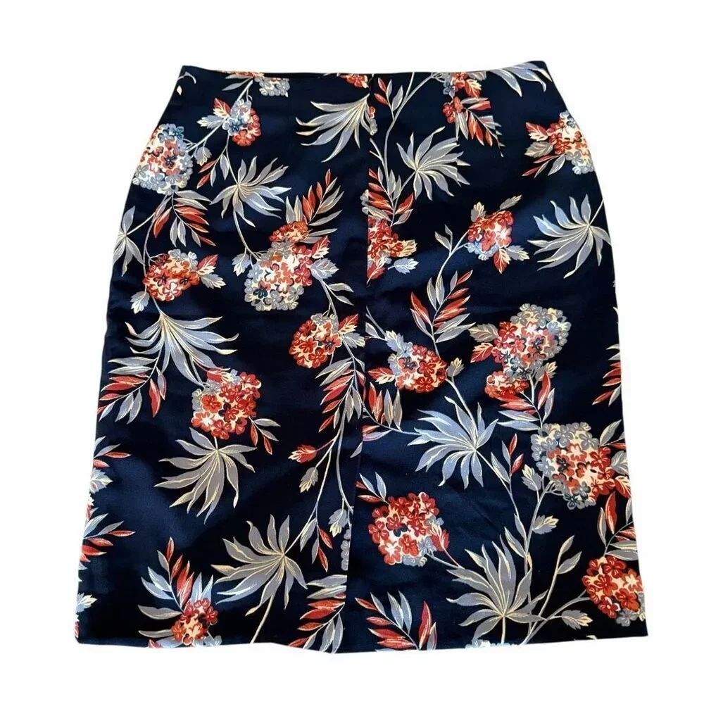 Ann Taylor Factory Floral Lined Pencil Career Skirt SZ 6